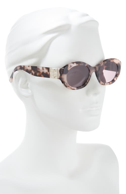 Shop Givenchy 4g Oval Sunglasses In Havana/roviex