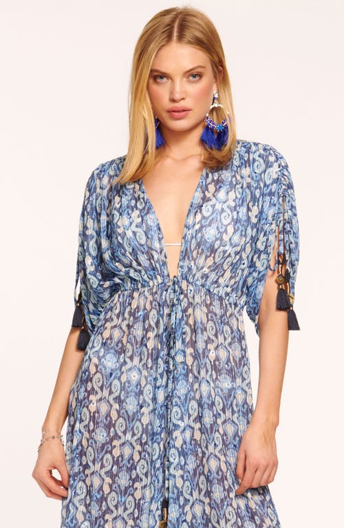 Shop Ramy Brook Lessie Sequin Embellished Cover-up Dress In Spring Navy Multi