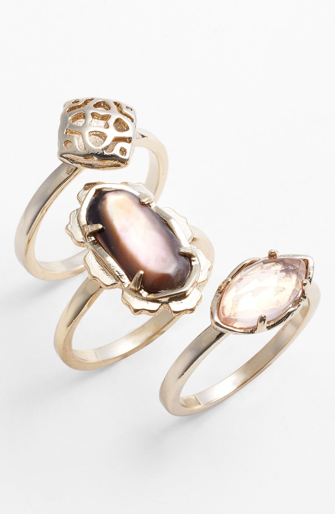 Kendra Scott 'Isha' Mixed Stone Rings (Set of 3) Nordstrom