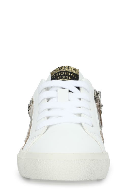 Shop Vintage Havana Kids' Patty High Top Sneaker In White/gold Glitter