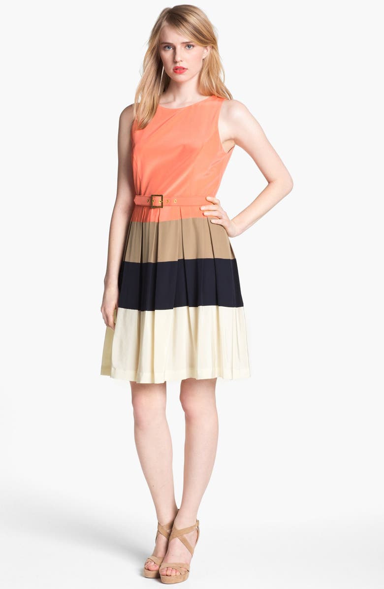 Eliza J Colorblock Fit & Flare Dress | Nordstrom