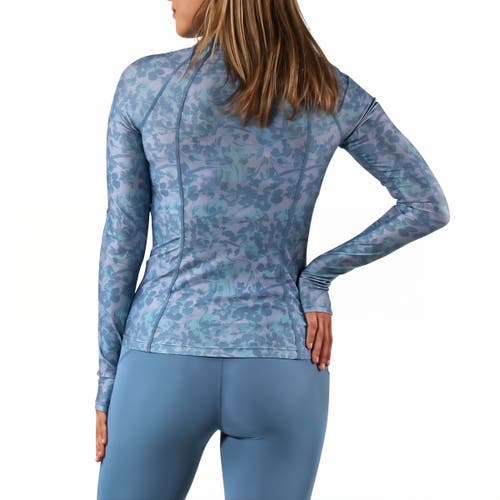 Shop Uv Skinz Long Sleeve Full Zip Rash Guard In Baltic Petals