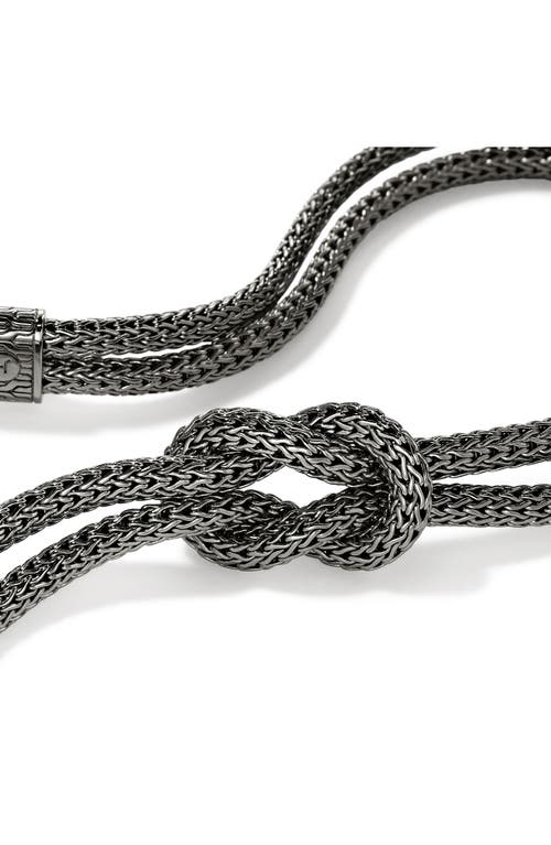 Shop John Hardy Love Knot Necklace, Dark Silver In Black