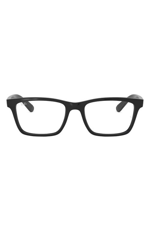 Shop Ray Ban Ray-ban 55mm Optical Glasses In Shiny Black