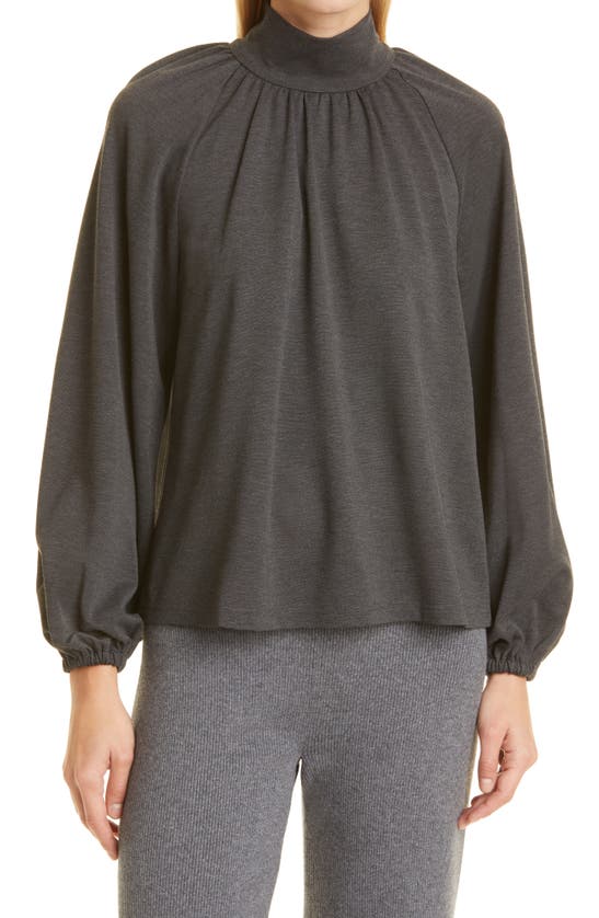 Toccin Long Sleeve Turtleneck Top In Charcoal