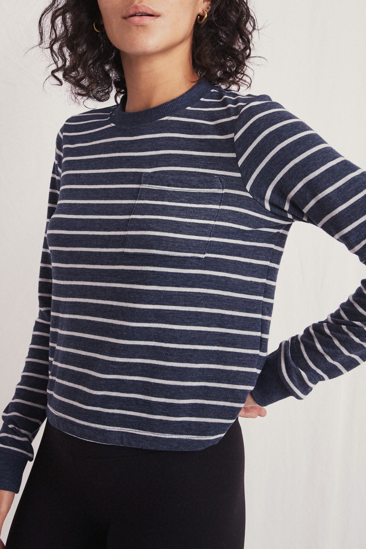 Marine Layer Striped Long Sleeve Pocket 