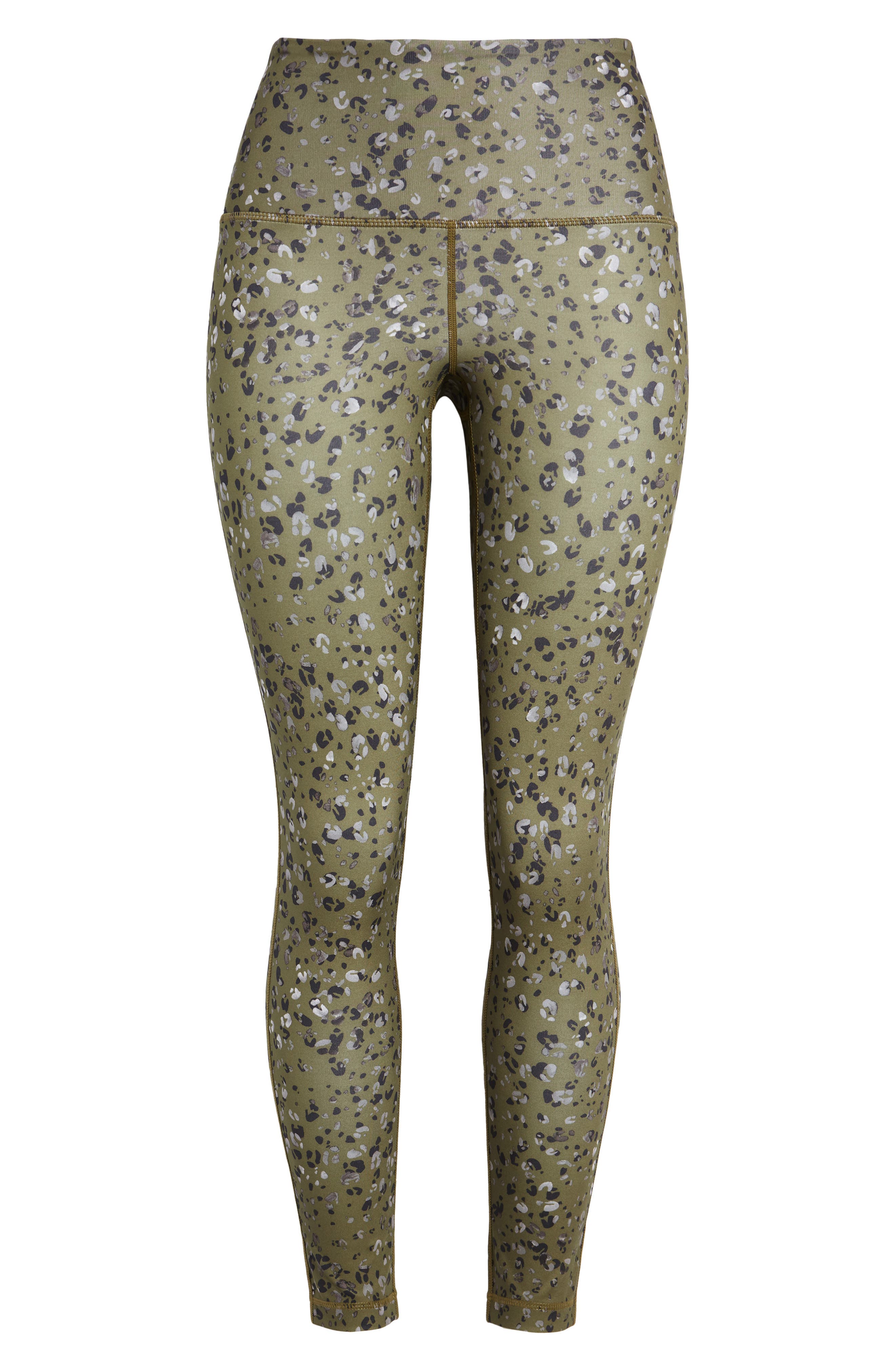 ZELLA Studio High Waist 7/8 Leggings, Main, color, OLIVE ITALY ANIMAL FLECK PRINT