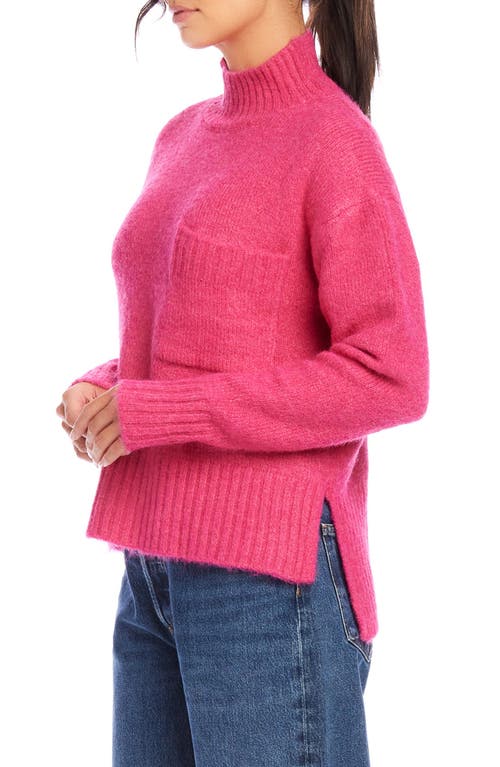 Shop Fifteen Twenty Colette Turtleneck Sweater In Hot Pink