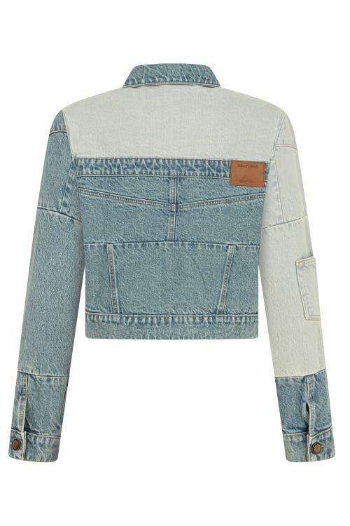 Shop Nocturne Colorblock Jean Jacket In Indigo