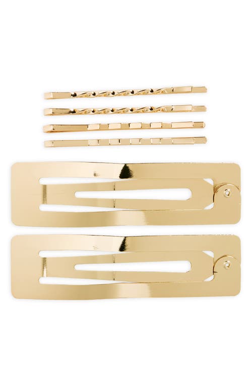 6-Pack Hair Clips in Gold