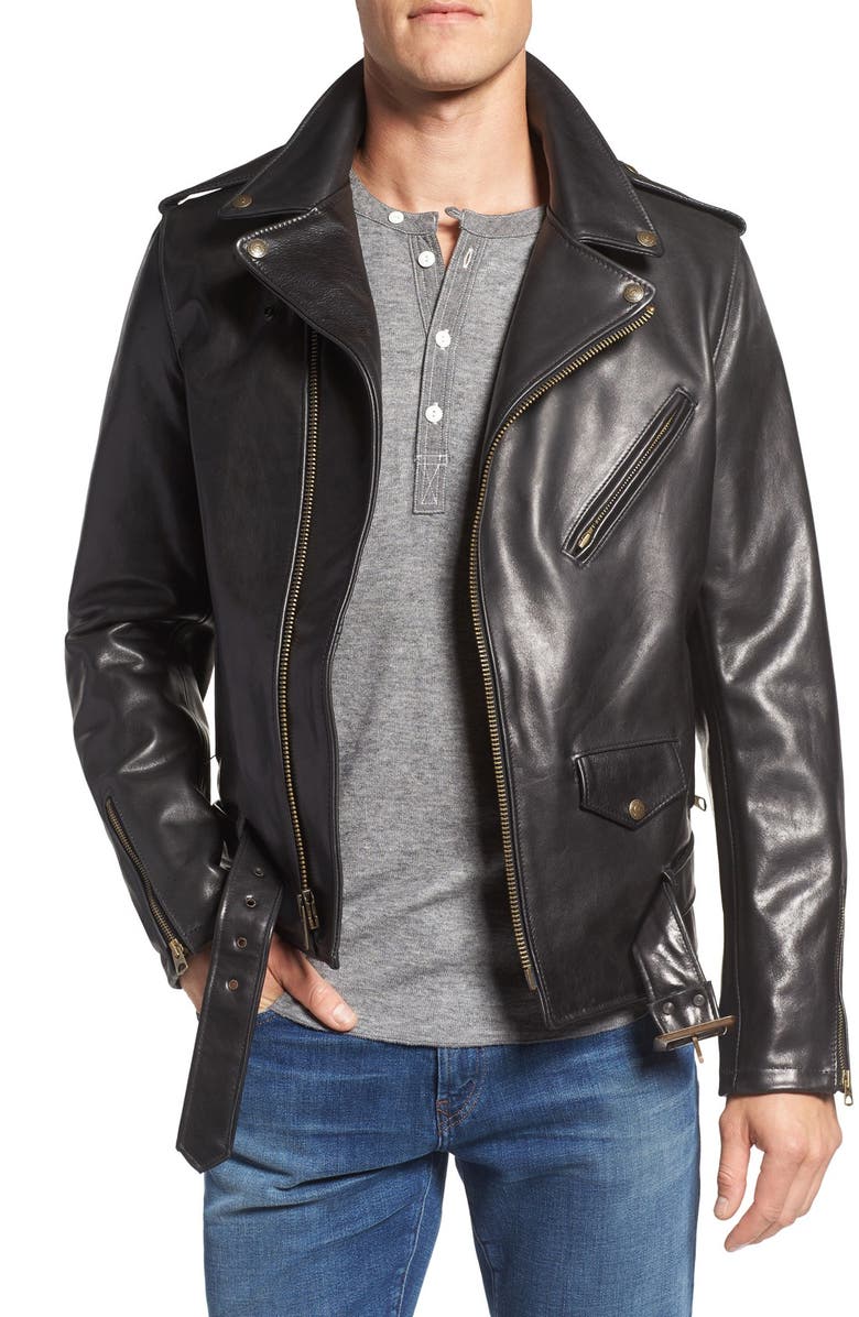 Schott NYC Waxy Leather Moto Jacket | Nordstrom