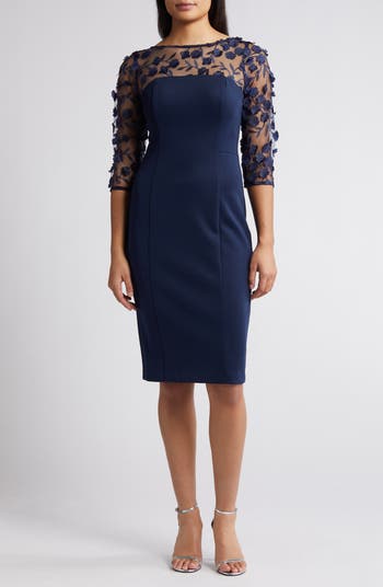 Eliza J Social Lace Sleeve Scuba Dress Nordstrom