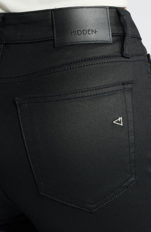 Hidden Jeans Coated High Waist Flare Jeans In Black