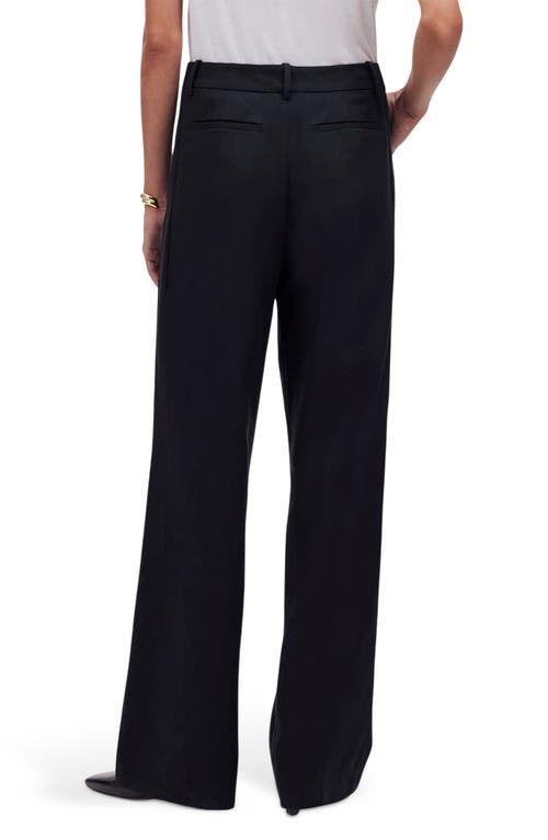 Shop Madewell Slouchy Straight Leg Twill Pants In True Black