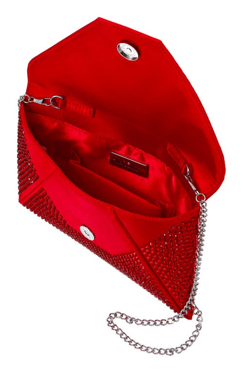 Shop Nina Lorna Embellished Envelope Clutch In Red Rouge