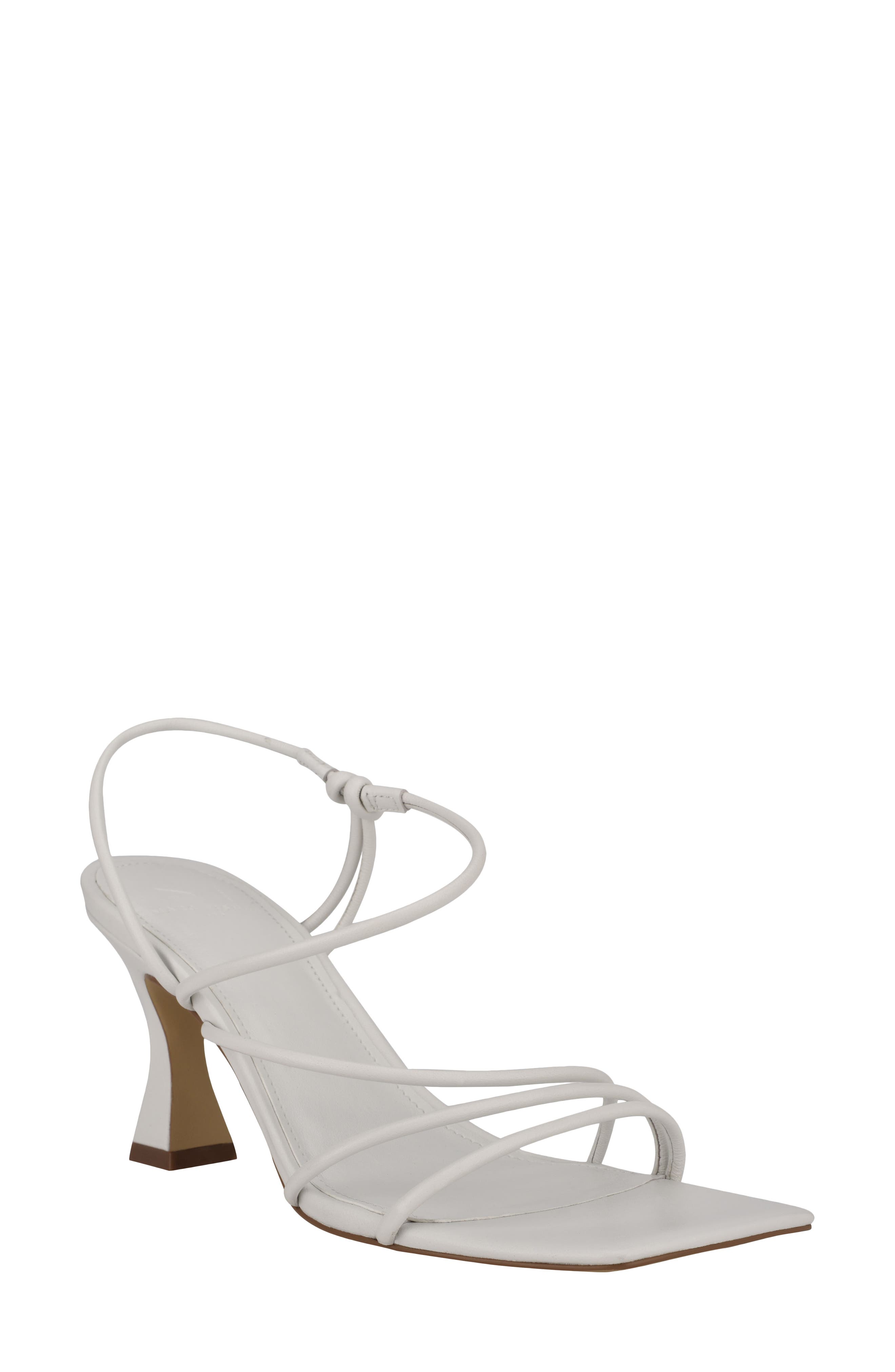 white strappy sandals heels