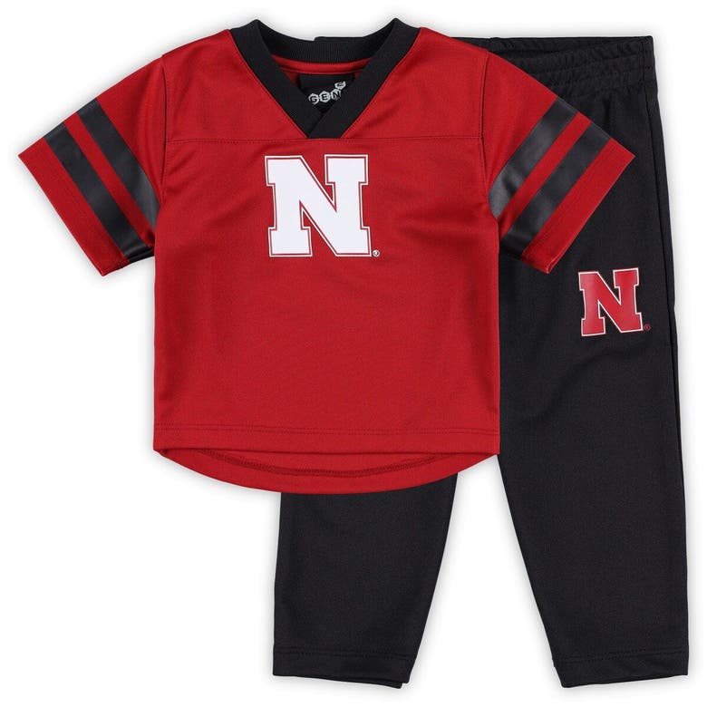 Outerstuff Infant Scarlet Nebraska Huskers Two-Piece Red Zone Jersey & Pants Set