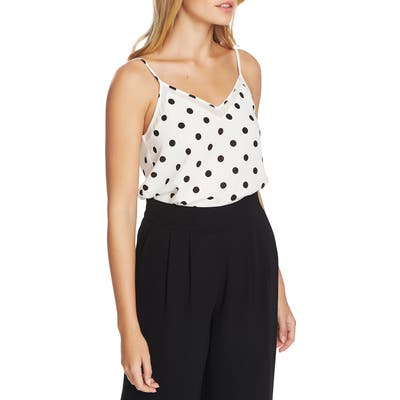 1.state Vintage Dot Chiffon Inset Camisole, White
