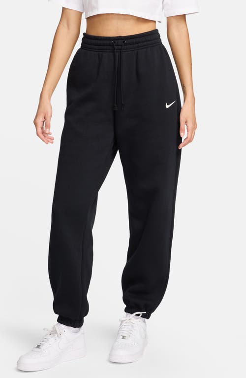 Nike Phoenix Oversize Fleece Sweatpants In Black/sail