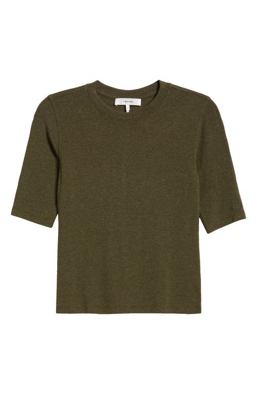 Frame Ribbed Knit Crewneck Tee In Rich Military Heather