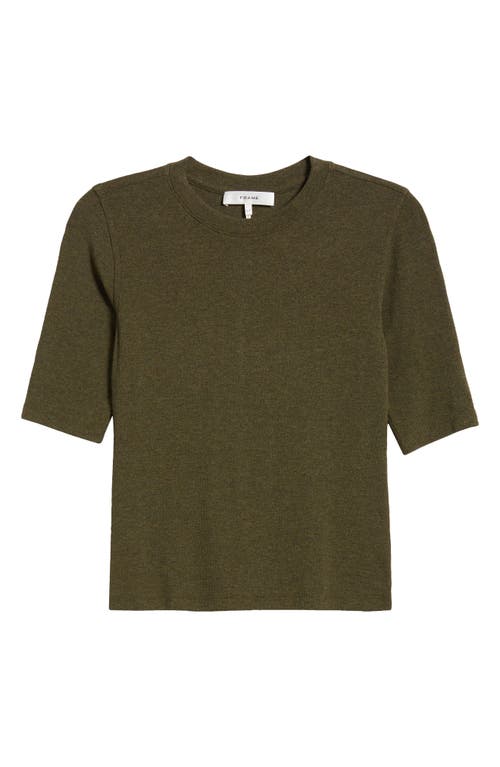 Shop Frame Rib Crewneck T-shirt In Rich Military Heather