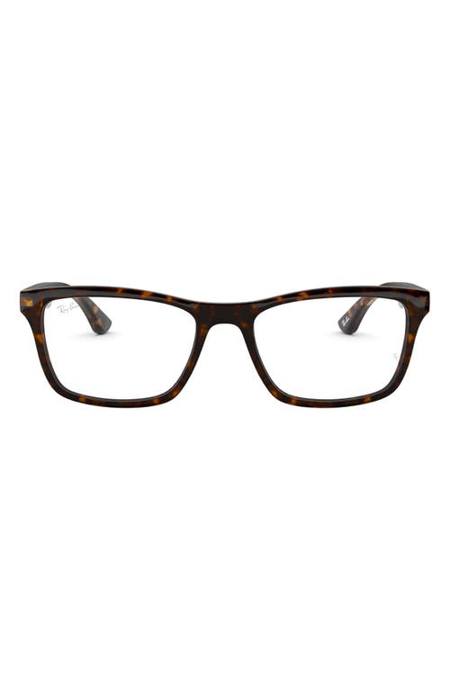 Ray-Ban 57mm Square Optical Glasses in Dk Havana at Nordstrom