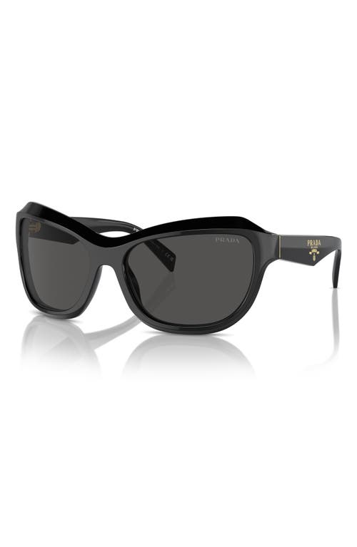 Shop Prada 62mm Oversize Butterfly Sunglasses In Dark Grey