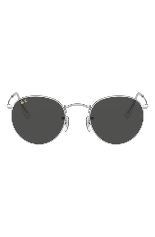 Shop Ray Ban Ray-ban 47mm Round Sunglasses In Silver Gep