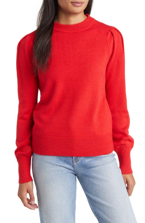 caslon(r) Puff Sleeve Sweater in Red Chinoise