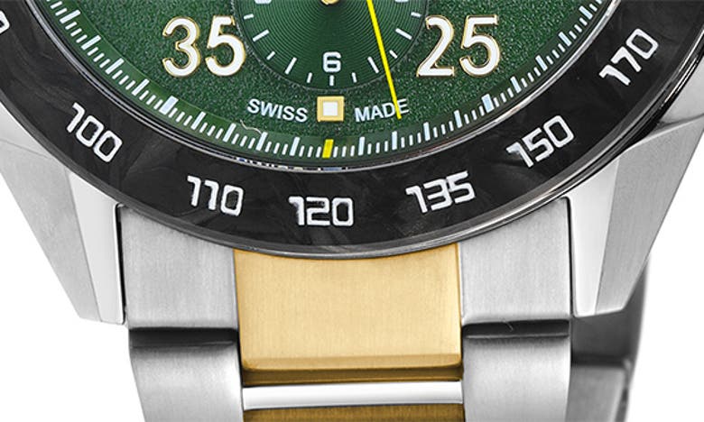 Gevril Ascari Chronograph Quartz Bracelet Watch, 42mm In Two Tone Ipyg/ Ss