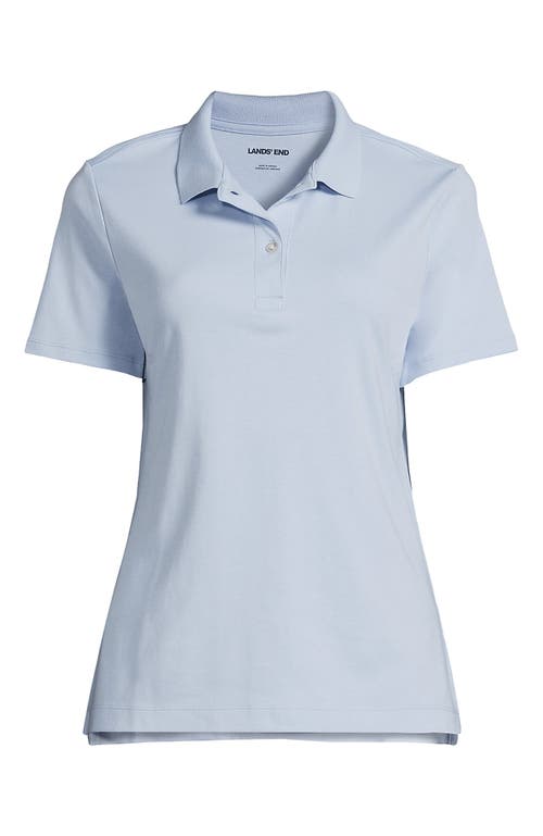 Lands' End School Uniform Short Sleeve Feminine Fit Interlock Polo Shirt In Blue