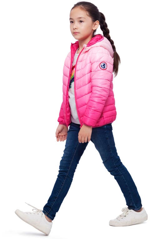Rokka&rolla Kids' Reversible Lightweight Puffer Jacket In Rose Pink Ombre