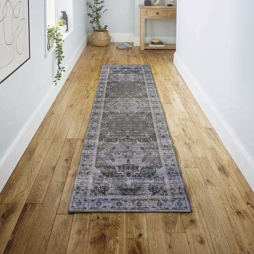 Jonathan Y Alanya Ornate Medallion Machine-washable Area Rug In Dark Green/gray