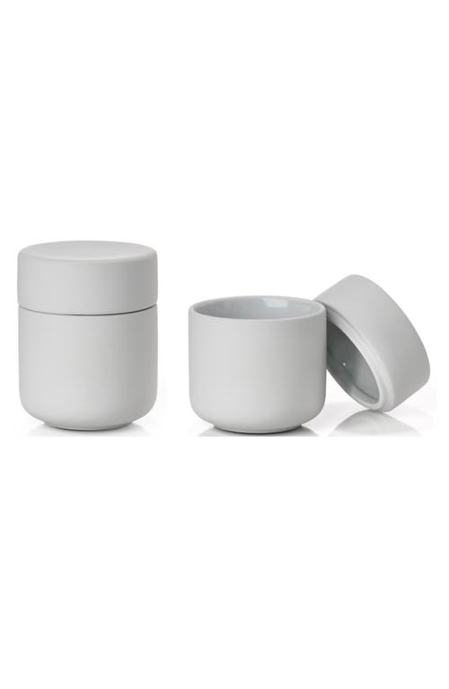 Zone Denmark Ume Set Of 2 Ceramic Jars In Soft Grey