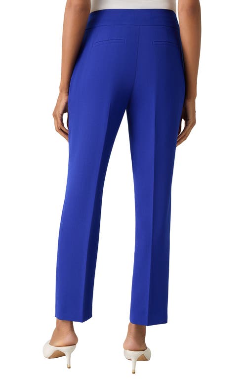 Shop Kasper Hidden Fly Front Taffeta Pants In Royal Signature