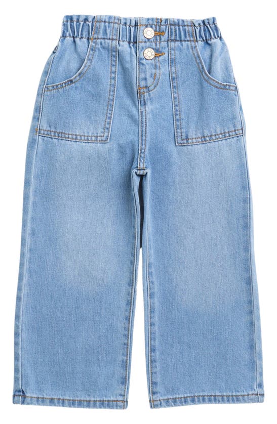 Shop Gogo Star Kids' Wide Leg Denim Jeans In Med Light Wash