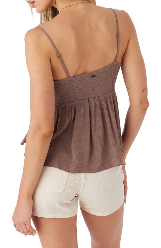 Shop O'neill Tobi Twist Front Camisole In Deep Taupe