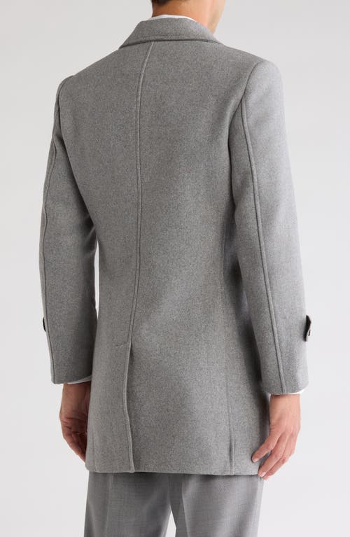 Braveman Double Breasted Coat In Light Grey