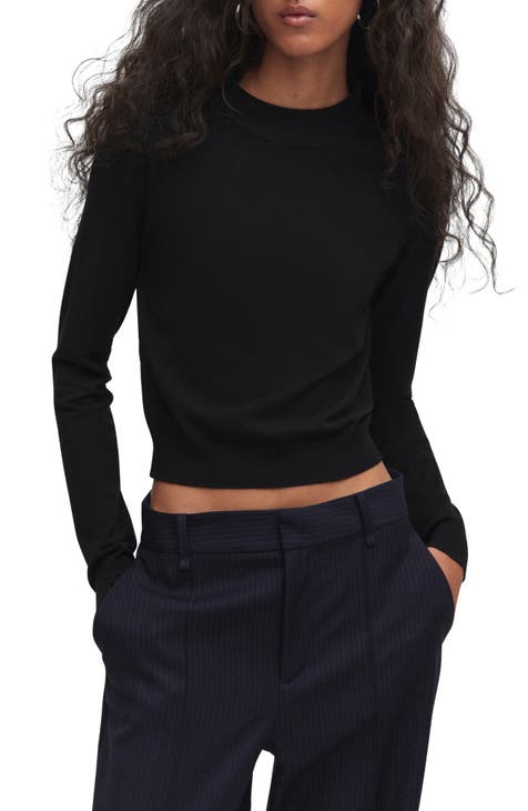 Mock turtleneck sweater with cheap back zipper