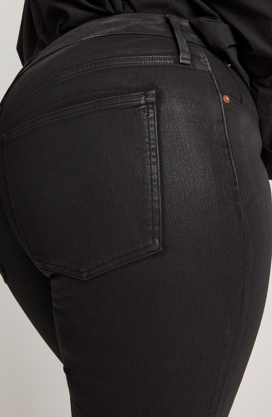 Shop Madewell Kick Out Coated Crop Jeans In True Black