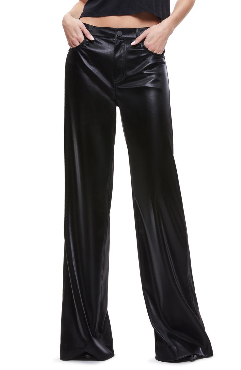 Alice + Olivia Trish Shiny Baggy Faux Leather Pants | Nordstrom