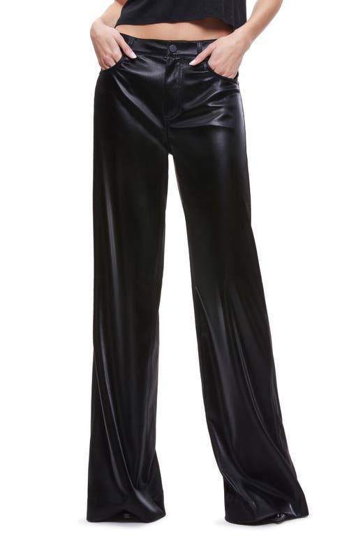 Alice + Olivia Trish Shiny Baggy Faux Leather Pants in Black