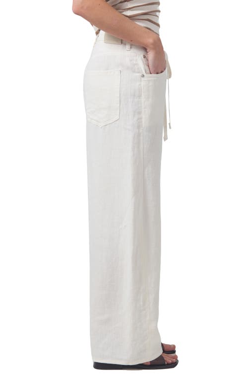 Shop Citizens Of Humanity Brynn Linen Drawstring Pants In Vanilla