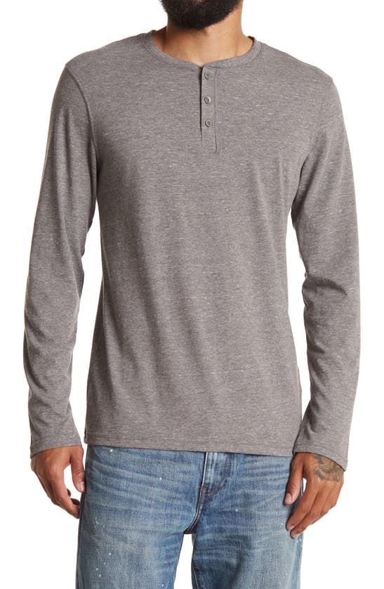 Abound Heathered Henley Top In Grey Heather Nep