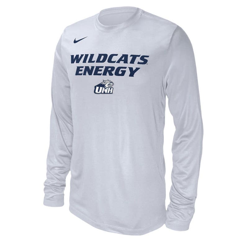 Shop Nike Unisex   White New Hampshire Wildcats 2024 On-court Bench Long Sleeve T-shirt