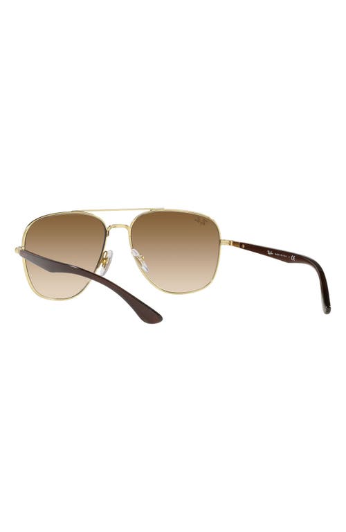 Ray Ban Ray-ban 56mm Gradient Square Sunglasses In Arista/clear Gradient Brown