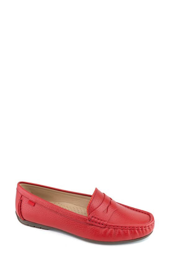 Shop Marc Joseph New York Carrol Street 2.0 Penny Loafer In Pepper Red Grainy
