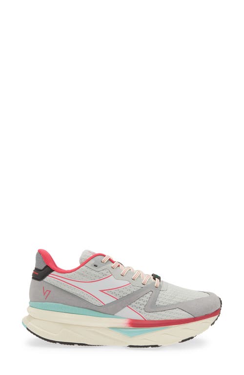 Diadora Atomo V7000 Running Shoe In Silver/white/rubine Red