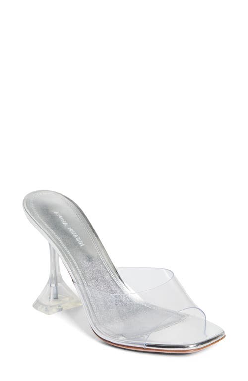 Amina Muaddi Womens Other Lupita Glass Square-toe Pvc Heeled Mules In Pvc Transparent