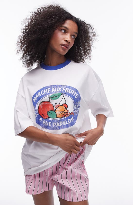 Shop Topshop Still Life Produce Graphic T-shirt In Cream